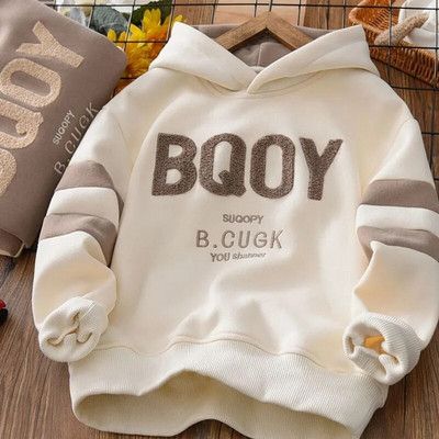 Boy Hoody 2023. aasta kevad ja sügis, uued keskmised ja suured laste moesad lasterõivad pikkade varrukatega pullover, spordi kapuutsiga topid