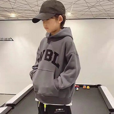 Poiste topeltnööbiga sametpadjaga paksendatud kampsun 2022 talvine laste ühekihiline villavoodriga kapuutsiga lastemantel