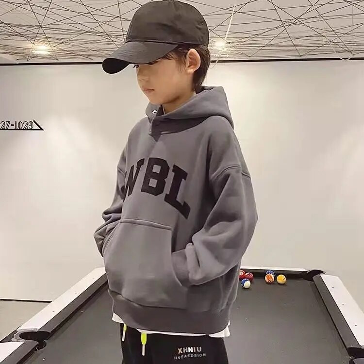 Poiste topeltnööbiga sametpadjaga paksendatud kampsun 2022 talvine laste ühekihiline villavoodriga kapuutsiga lastemantel