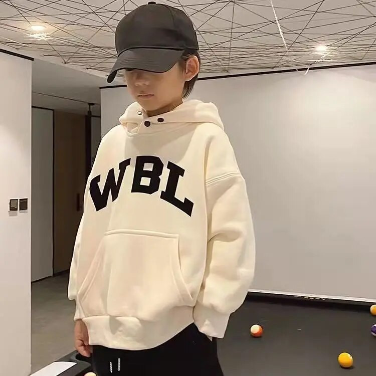 Poiste topeltnööbiga sametpadjaga paksendatud kampsun 2022 talvine laste ühekihiline villavoodriga kapuutsiga lastemantel