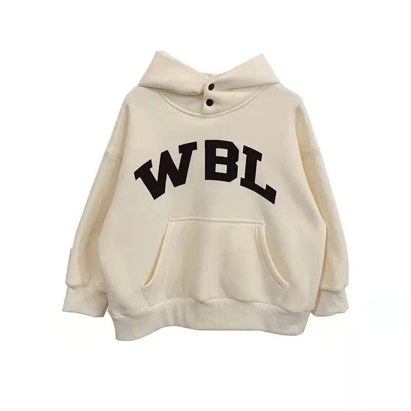 Poiste topeltnööbiga sametpadjaga paksendatud kampsun 2022 talvine laste ühekihiline villavoodriga kapuutsiga lastemantel