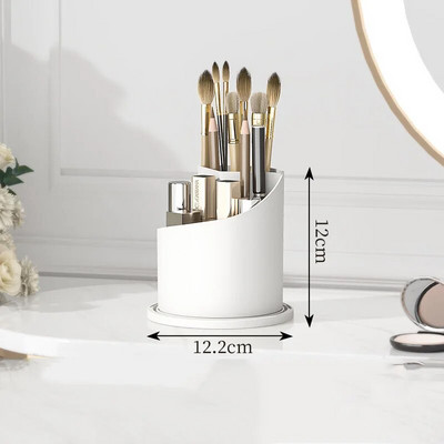360° pöörlev kaanega meigipintslite hoidja Luksuslik kosmeetikavahend huulepulga-kulmupliiatsihoidja lauvärvide hoiukarp