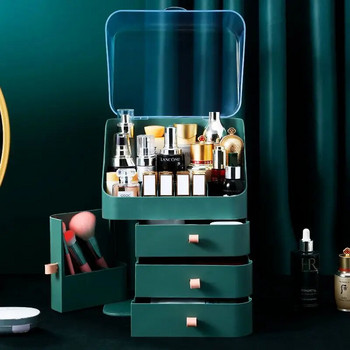 Πολυλειτουργικό κουτί καλλυντικών Διαφανές μακιγιάζ συρτάρι κοσμημάτων Organizer Home Storage Boxs Travel Cosmetic Organizer