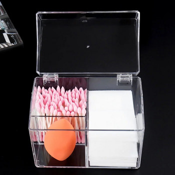 Ακρυλική μπατονέτα θήκη αποθήκευσης Κουτί Φορητό Διαφανές Μακιγιάζ Medicine Cotton Pad Cosmetic Container Jewelry Organizer Θήκη