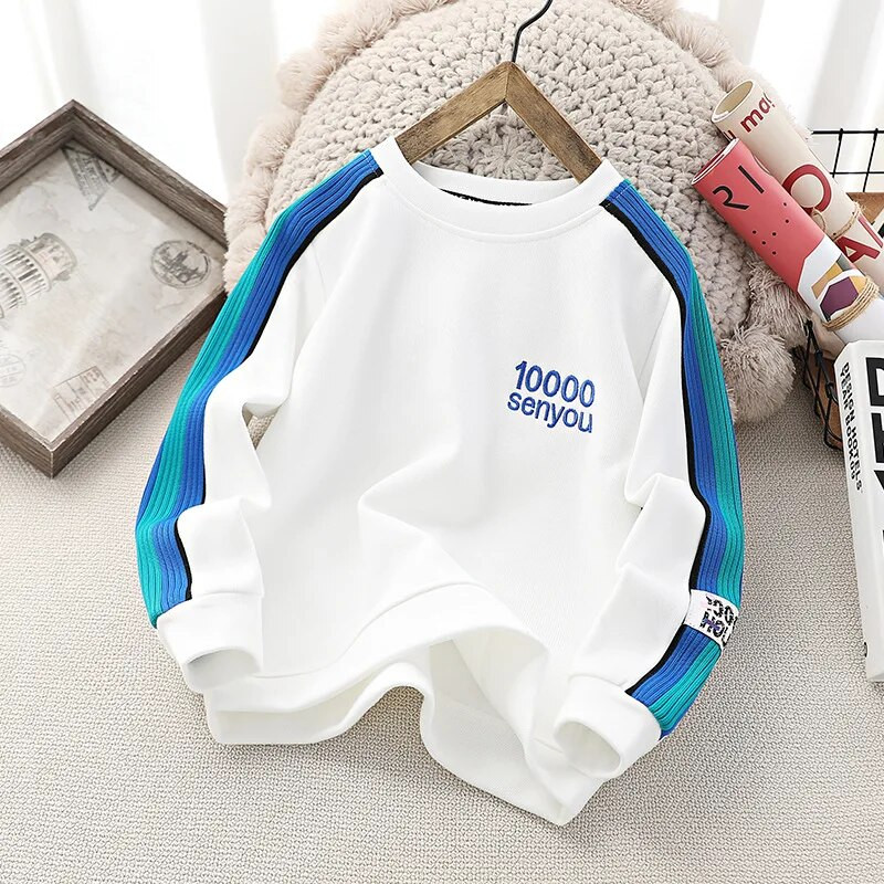 Jesenske majice s digitalnim vezom Odjeća za dječake Puloveri dugih rukava Tinejdžeri Feminino Pamuk Odjeća za djevojčice