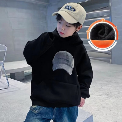 Sügisene uue stiiliga poiste punane hiina-šikk lõvi paksendatud praetud tänava välismaise stiiliga uusaasta pidulik ülikond Palus kapuutsiga mantel