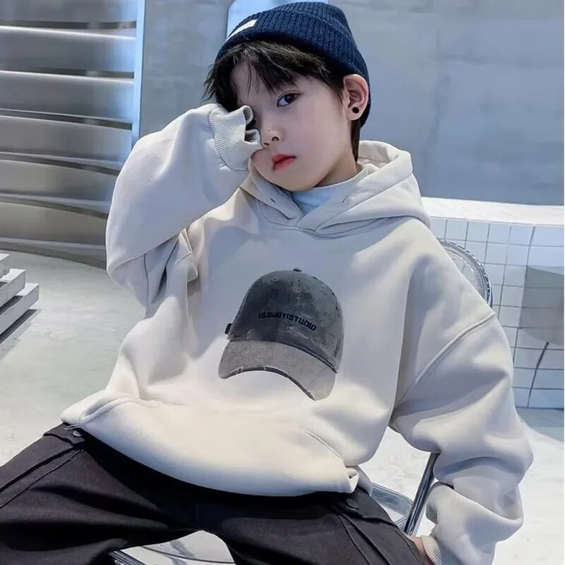 Sügisene uue stiiliga poiste punane hiina-šikk lõvi paksendatud praetud tänava välismaise stiiliga uusaasta pidulik ülikond Palus kapuutsiga mantel