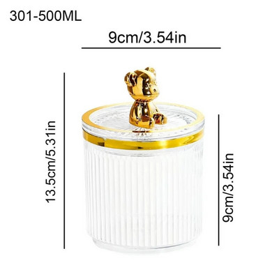 Luksuzni medo Organizator za pamučne jastučiće Kutija za pohranu u kupaonici za pamučne štapiće Čačkalica Kozmetika Posuda za skidanje šminke za nakit