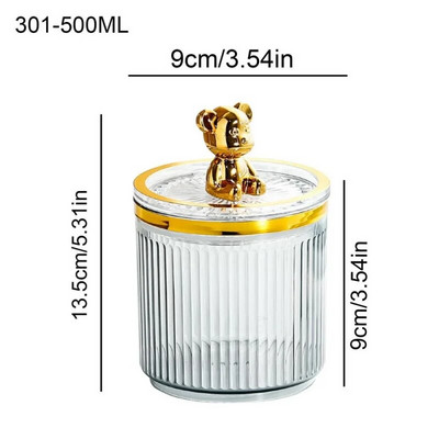 Luksuzni medo Organizator za pamučne jastučiće Kutija za pohranu u kupaonici za pamučne štapiće Čačkalica Kozmetika Posuda za skidanje šminke za nakit