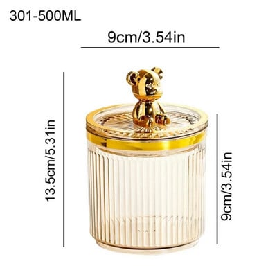 Luksuzni medo Organizator za pamučne jastučiće Kutija za pohranu u kupaonici za pamučne štapiće Čačkalica Kozmetika Posuda za skidanje šminke za nakit