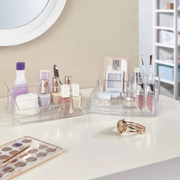 Clear Plastic Makeup Organizer Cosmetic Storage Box Μακιγιάζ Θήκη πινέλου γραφικής ύλης Θήκη για στυλό Αποθήκευση κραγιόν Βάση οθόνης