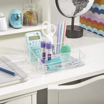 Clear Plastic Makeup Organizer Cosmetic Storage Box Μακιγιάζ Θήκη πινέλου γραφικής ύλης Θήκη για στυλό Αποθήκευση κραγιόν Βάση οθόνης