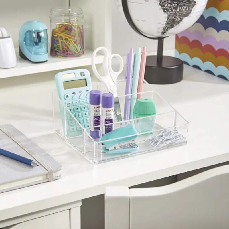 Clear Plastic Makeup Organizer Cosmetic Storage Box Μακιγιάζ Θήκη πινέλου γραφικής ύλης Θήκη για στυλό Αποθήκευση κραγιόν Βάση οθόνης