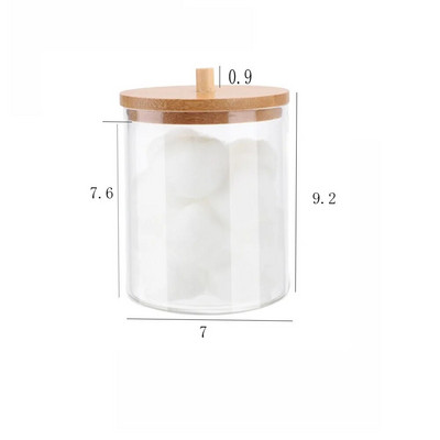 Meigi vatipadjakeste hoiukarp puuvillase tampooni jaoks Kosmeetikatoodete organiseerija ehete Vannitoa Qtip konteiner puidust kaanega