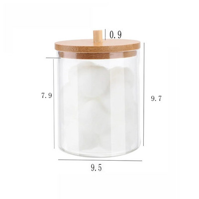 Meigi vatipadjakeste hoiukarp puuvillase tampooni jaoks Kosmeetikatoodete organiseerija ehete Vannitoa Qtip konteiner puidust kaanega