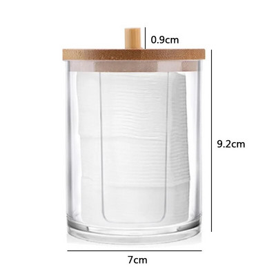 Meigi vatipadjakeste hoiukarp puuvillase tampooni jaoks Kosmeetikatoodete organiseerija ehete Vannitoa Qtip konteiner puidust kaanega