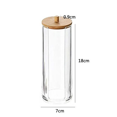 Meigi vatipadjakeste hoiukarp puuvillase tampooni jaoks Kosmeetikatoodete organiseerija ehete Vannitoa Qtip konteiner puidust kaanega