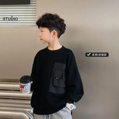 Berniukams tinkami 2022 m. pavasario ir rudens rūbai su ilgomis rankovėmis, megztiniai vaikams, vidutinio dydžio ir dideliems vaikams, laisvi pavasariniai drabužiai