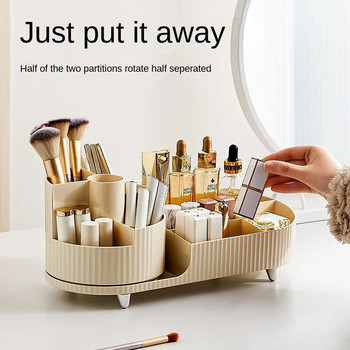 Περιστρεφόμενη 360° θήκη για πινέλο μακιγιάζ Cosmetic Storag Box Luxury Makeup Organizer Lipsticks Make Up Container Vanity Organizer Box