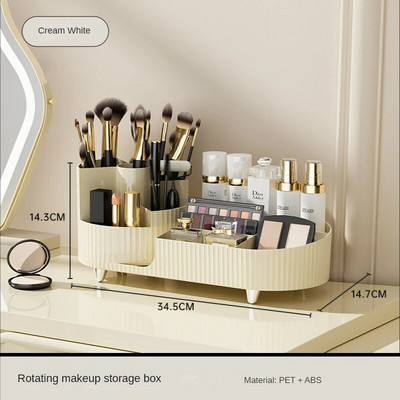 360° pöörlev meigipintsli hoidja kosmeetikatoodete hoiustamiskarp Luksuslik meigivahend huulepulgad jumestuskonteiner edevuskarp
