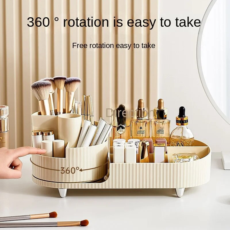 360° pöörlev meigipintsli hoidja kosmeetikatoodete hoiustamiskarp Luksuslik meigivahend huulepulgad jumestuskonteiner edevuskarp