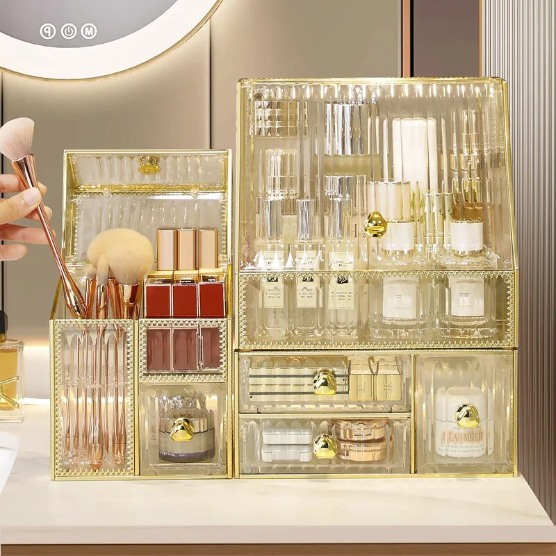 Meigikorraldaja karp akrüülist kosmeetikatoodete ehete huulepulga pintsli hoidik Suure mahutavusega nahahoolduse kõrvarõngahoidja kodune riiul