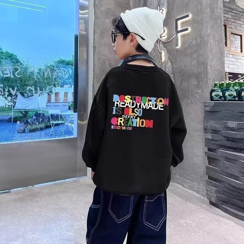 Poiste kampsun kevade ja sügise stiil uus keskmise suurusega laste sügisene särk Moodne ja moodne