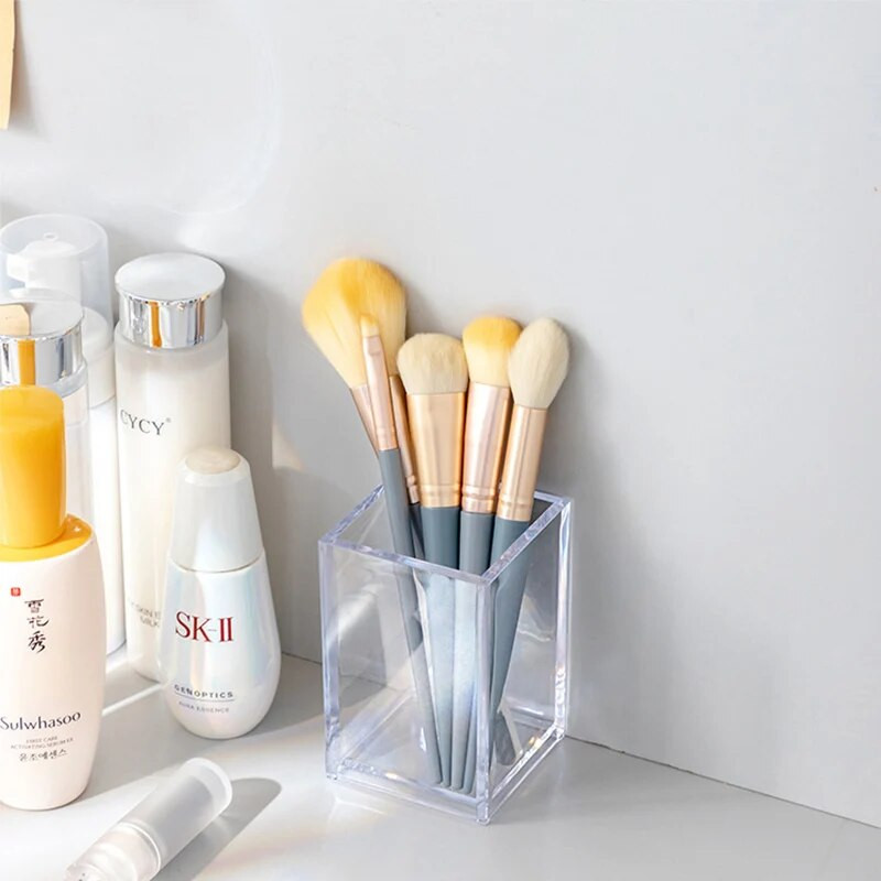 Akrilni organizator šminke 3 rupe Kozmetička šminka Akrilni alat za četke za šminkanje Držač četkica za šminkanje Organizator Alat za šminkanje
