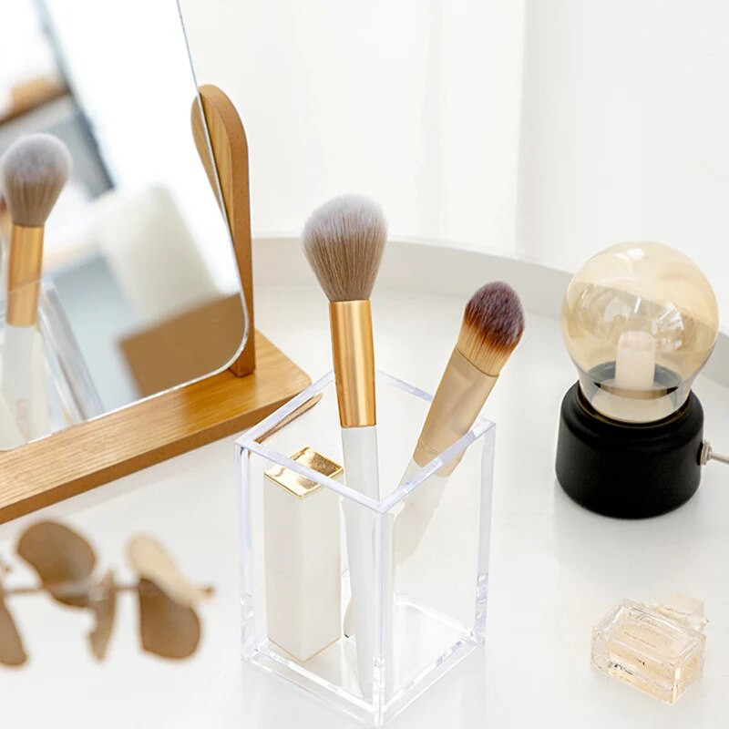 Akrilni organizator šminke 3 rupe Kozmetička šminka Akrilni alat za četke za šminkanje Držač četkica za šminkanje Organizator Alat za šminkanje