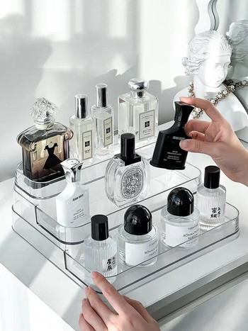 Desktop Perfume Shelf Bathroom Makeup Organizer Perfume Aromatherapy Organizer Skin Care Product Storage Rack Organizer