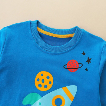 Φούτερ Bumeex Boys Rocket εμπριμέ με μακρυμάνικο πουλόβερ Φούτερ βαμβακερά casual μπλουζάκια 2-7 ετών Παιδιά Φθινόπωρο και Χειμώνας