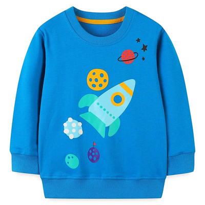 Φούτερ Bumeex Boys Rocket εμπριμέ με μακρυμάνικο πουλόβερ Φούτερ βαμβακερά casual μπλουζάκια 2-7 ετών Παιδιά Φθινόπωρο και Χειμώνας