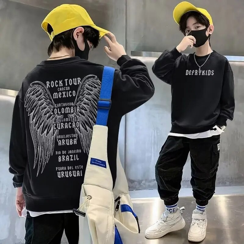 Džemper za dječake Proljetni i jesenski stil Novo Dječji jesenski gornji dio srednje veličine Jesenski donji dio košulje za dječake Moderan i moderan