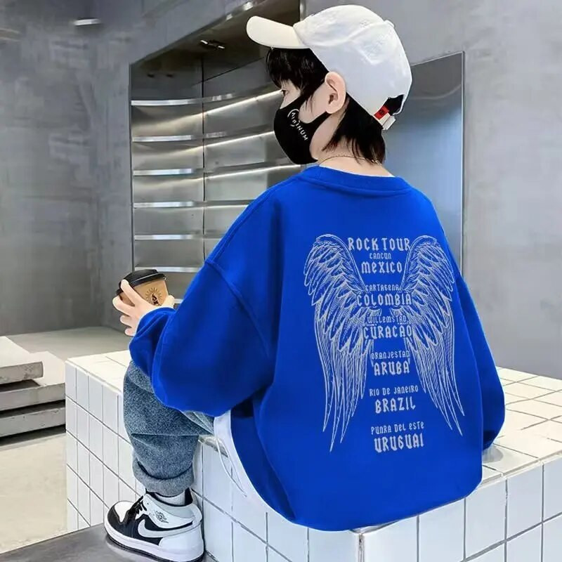 Džemper za dječake Proljetni i jesenski stil Novo Dječji jesenski gornji dio srednje veličine Jesenski donji dio košulje za dječake Moderan i moderan