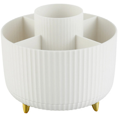 360° pöörlev 5 kambriga meigikorder, pöördetahvliga kosmeetikatoodete hoiukarp Ümmargune pöörlev meigipintslihoidja Uus