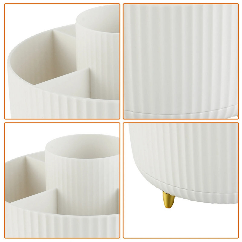 360° pöörlev 5 kambriga meigikorder, pöördetahvliga kosmeetikatoodete hoiukarp Ümmargune pöörlev meigipintslihoidja Uus