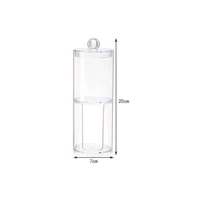 Meigipaneel vatipadjakeste jaoks Puuvillase hoiukarbi vahend meigiplastikust kaanega lauaarvuti puuvillaste pungade hoidmiseks