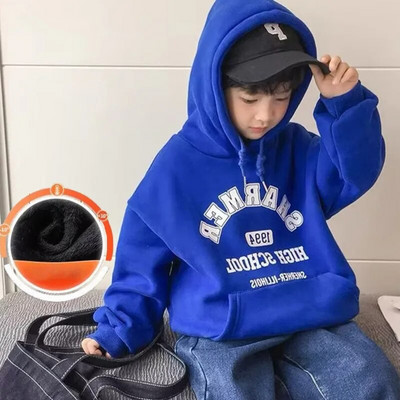 Blue Boysi laste kevadine ja sügisene uus vabaaja mitmekülgne kampsun Baby avara kapuutsiga plüüsi ja paksendatud talverõivastega