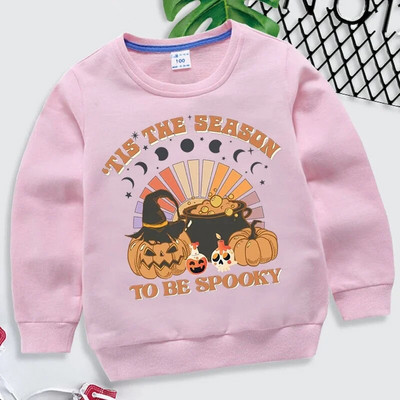 Hanorace de Halloween Copii Toamnă Harajuku Pulovere Este sezonul de a fi înfricoșător Imprimare Haine pentru băieți Hanorace amuzante cu dovleac pentru fete