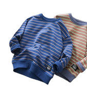 Vaikiški drabužiai berniukams rudeniniai dryžuoti viršutiniai žieminiai berniukų dizainerių megztiniai megztiniai pavasario ir rudens madingi P4761