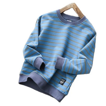 Детски дрехи за момчета, есенни раирани горнища, зимни дизайнерски пуловер за момчета, модерен пролетен и есенен пуловер P4761