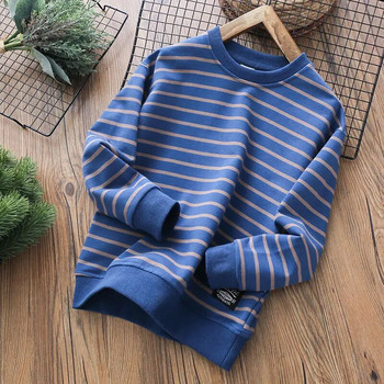 Детски дрехи за момчета, есенни раирани горнища, зимни дизайнерски пуловер за момчета, модерен пролетен и есенен пуловер P4761