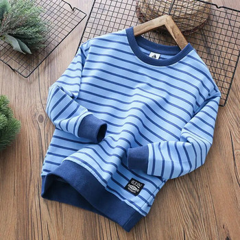 Παιδικά ρούχα για αγόρια φθινοπωρινά ριγέ μπλουζάκια χειμερινού σχεδιαστή πουλόβερ για αγόρια μοντέρνα άνοιξη και φθινόπωρο φούτερ P4761