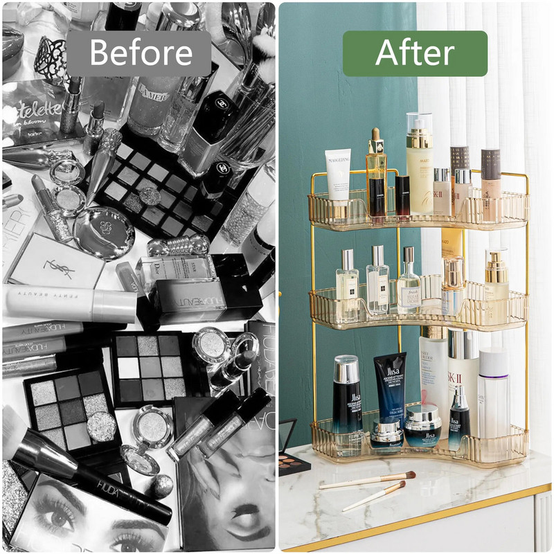 Vannitoa töölaudade riiul, nahahoolduse organiseerija parfüümihoidja kummuti jaoks, vannitoa lauaalus Cosmeti jaoks