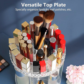 Makeup Organizer 3 Tiers 360 Περιστρεφόμενη θήκη μακιγιάζ αποθήκευσης Οθόνη μεγάλης χωρητικότητας Cosmetic Storage Display Box Clear for Bathroom