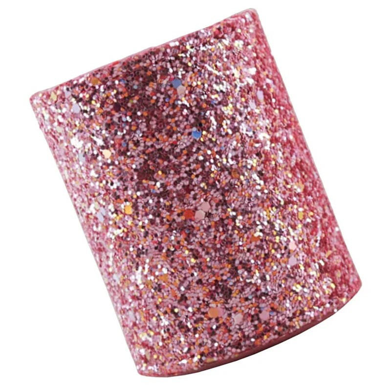 Θήκη για πινέλο μακιγιάζ αποθήκευσης καλλυντικών Μαύρο/ροζ στρογγυλό PU Glitter Pot Eyeliner Lipstick Brushes Organizer Καλάθι