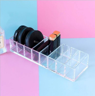 Acrylic Eyeshadow AG Grid Lattice Clear Lipsticks Holder Storage Box Πινέλο Μακιγιάζ Organizer Δοχεία αποθήκευσης μακιγιάζ