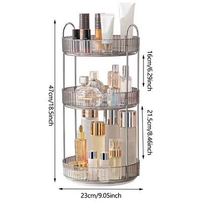 360 pöörlev kosmeetikatoodete hoiukarp, suure mahutavusega mitmekihiline meigivahend, eemaldatav pööratav lauaarvuti, läbipaistev