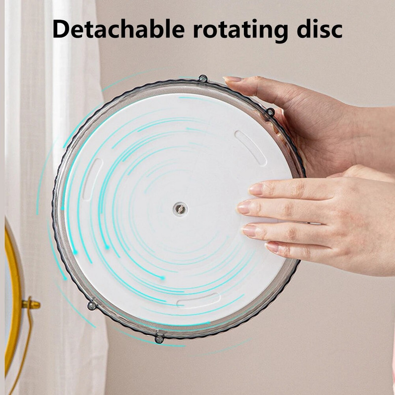 360 pöörlev kosmeetikatoodete hoiukarp, suure mahutavusega mitmekihiline meigivahend, eemaldatav pööratav lauaarvuti, läbipaistev