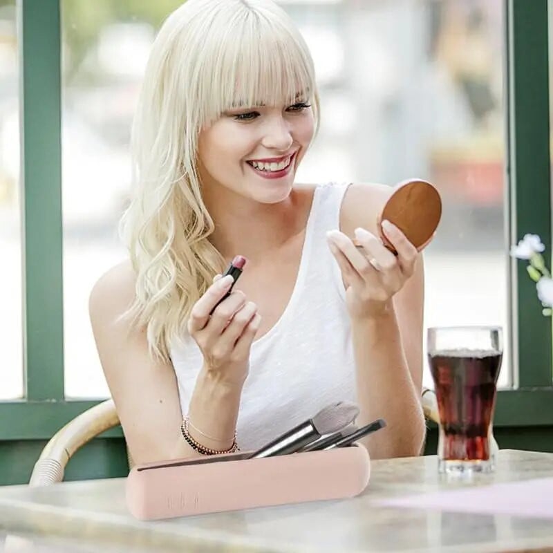 Makiažo šepetėlio laikymo krepšys Silikoninis makiažo šepetėlio laikiklis Waterprof makiažo šepetėlio kelionių laikiklis Kosmetikos krepšys moterims grožio priemonė